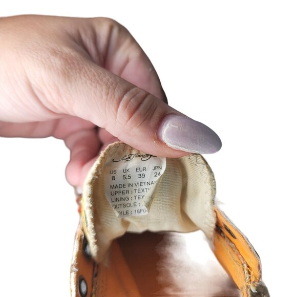 Ed Hardy vintage Women's Gold Snake Print Tiger Slip-On Shoe sneakers Size 8 US - Picture 9 of 10